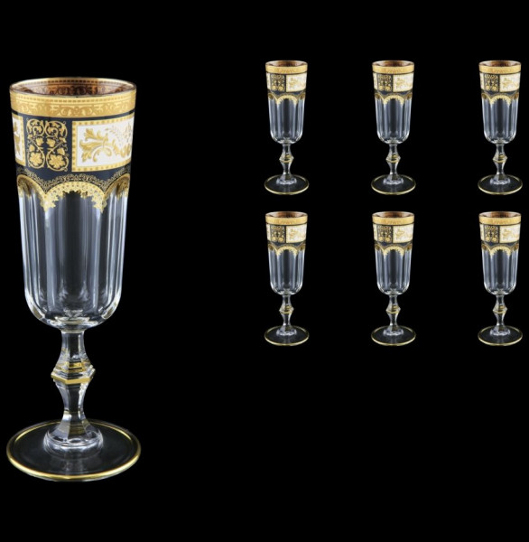 Бокалы для шампанского 160 мл 6 шт  Astra Gold &quot;Провенза /Белая&quot; / 128563