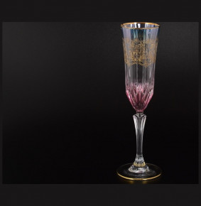 Бокалы для шампанского 180 мл 6 шт  RCR Cristalleria Italiana SpA "Timon /Адажио красный с золотом" / 108612