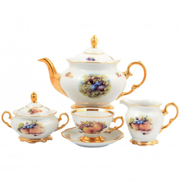 Чайный сервиз на 6 персон 17 предметов  Sterne porcelan &quot;Аляска /Фрукты&quot; / 128830