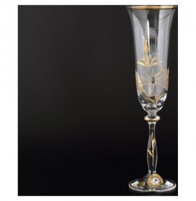 Бокалы для шампанского 190 мл 6 шт  Bohemia "Анжела /Матовый цветок" E-V / 108836