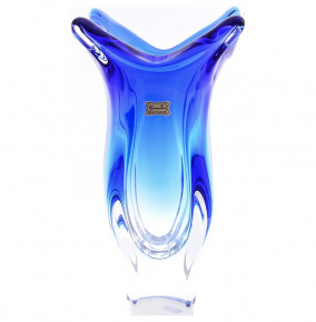 Ваза для цветов 30 см  Egermann "Прозрачно-Синяя" / 156567
