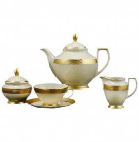 Чайный сервиз на 6 персон 15 предметов  Falkenporzellan "Констанц /Creme Gold 9349" / 146625