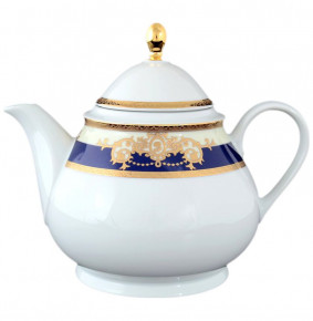 Заварочный чайник 1,2 л  Thun "Яна /Синяя полоса с золотым вензелем" / 056387