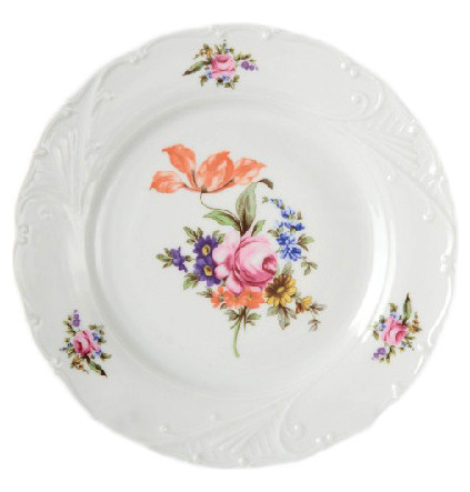Набор тарелок 19 см 6 шт  Bohemia Porcelan Moritz Zdekauer 1810 s.r.o. &quot;Лиана /Полевой цветок&quot; / 051040