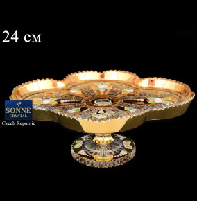 Блюдо 24 см фигурное н/н  Sonne Crystal "Хрусталь с золотом" / 067795