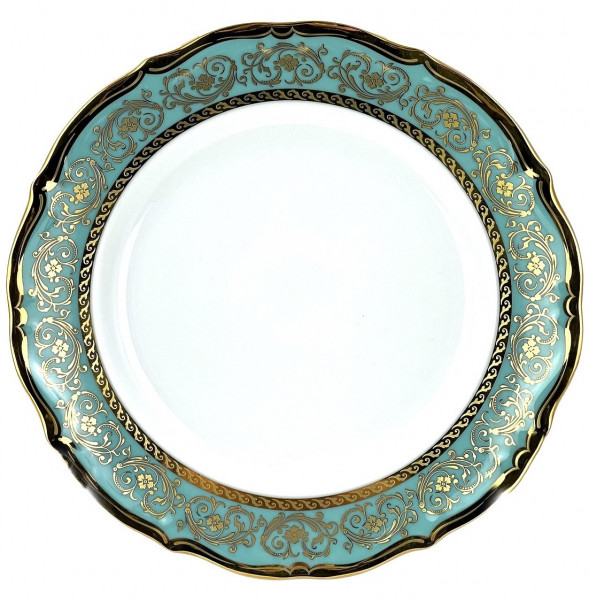 Набор тарелок 19 см 6 шт  Bavarian Porcelain &quot;Мария-Тереза /Цветочная роспись /Бирюза&quot; / 272641