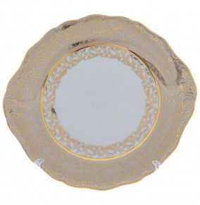Пирожковая тарелка 27 см  Chodov "Корона /Аристократ /Золотые листики на бежевом" / 286665