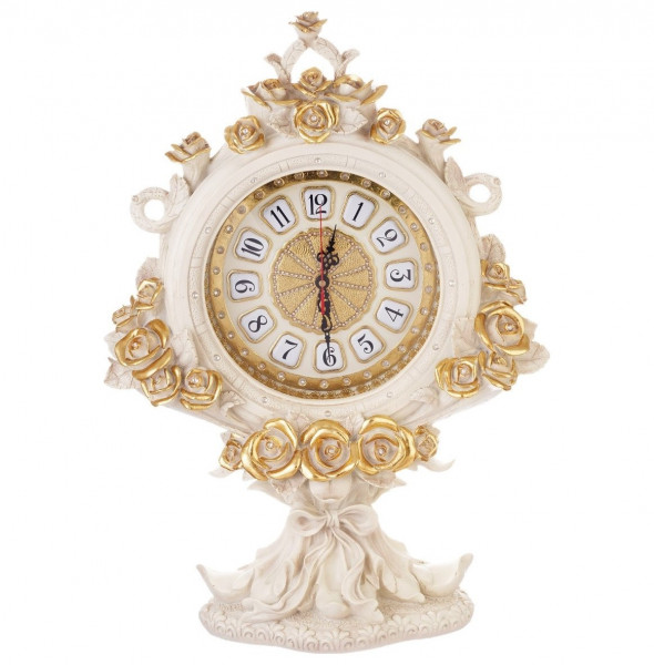 Часы каминные 66 см &quot;Royal Classics /Букет из роз /Стразы&quot; / 151346