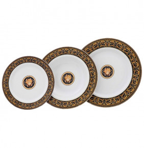 Набор тарелок 18 предметов (19, 23, 25 см)  Leander "Сабина /Версаче /Шоколадная лента" / 158983