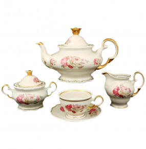 Чайный сервиз на 6 персон 15 предметов  Bohemia Porcelan Moritz Zdekauer 1810 s.r.o. "Анжелика /Розовый дуэт /СК" / 090425