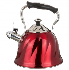 Чайник 3 л со свистком индукционное капсульное дно красный "Agness" / 215461
