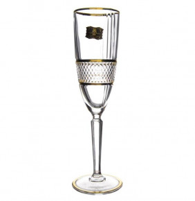 Бокалы для шампанского 190 мл 6 шт  AS Crystal Bohemia "Бриллант /Золотая отводка" AS Crystal / 279104