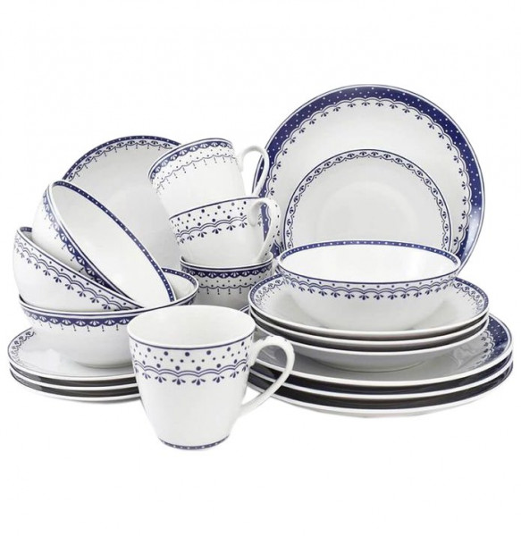 Набор посуды на 4 персоны 20 предметов  Leander &quot;Hyggelyne /Синие узоры&quot; / 158492