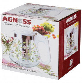 Заварочный чайник 700 мл с жестким фильтром  Agness "Flowers" / 199240