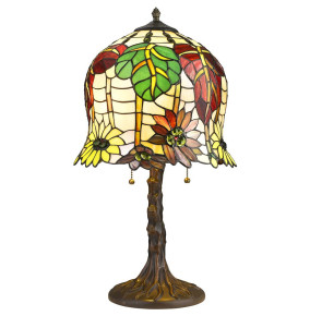 Лампа настольная 2 рожковая  Velante "Tiffany" Герберы  / 304826