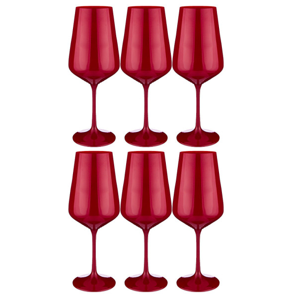 Бокалы для красного вина 450 мл 6 шт  Crystalex CZ s.r.o. &quot;Сандра /Красные&quot;  / 192874