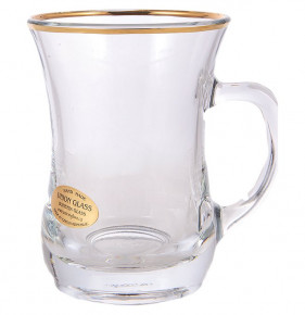 Набор чайных чашек 225 мл 6 шт  UNION GLASS "Отводка золото" / 165065