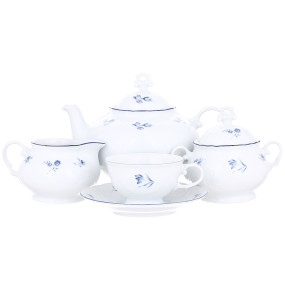 Чайный сервиз на 6 персон 15 предметов  Thun "Викомте /Синий цветок" / 344244