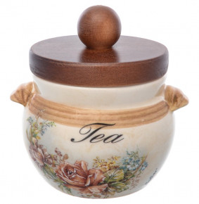 Банка для чая 9 х 9 см с деревянной крышкой  Ceramica Cuore "Элианто"  / 226202
