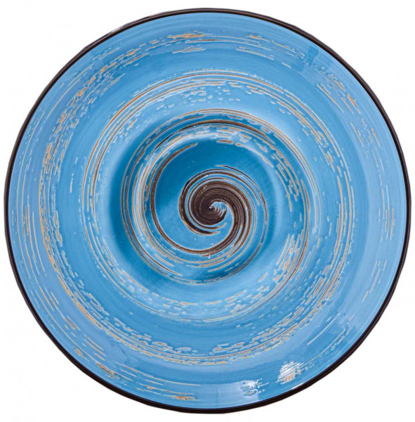 Тарелка 22,5 см глубокая голубая  Wilmax &quot;Spiral&quot; / 261658