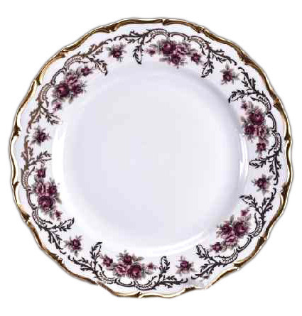 Набор тарелок 25 см 6 шт  Bohemia Porcelan Moritz Zdekauer 1810 s.r.o. &quot;Анжелика /Плетистая роза&quot; / 045998