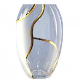 Ваза для цветов 25,5 см матово-прозразная  Crystalex CZ s.r.o. "Золотая лента" / 004589
