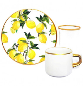 Набор чайно-кофейный на 6 персон 18 предметов  Toygar "Lemon White" / 285502