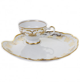 Чайная пара 200 мл  Bavarian Porcelain "Барокко /Матовое золото /202" / 146599