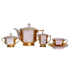 Чайный сервиз на 6 персон 15 предметов  Epiag "Эмпир /розовый с золотом" / 008612