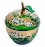 Изображение товара Ваза с крышкой - яблоко  Bohemia "Лепка зелёная" большая / 046759