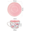 Набор чайных пар 250 мл 2 шт  LEFARD &quot;Blossom /С розами&quot; с розовым внутри / 323083