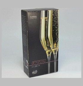 Бокалы для шампанского 200 мл 2 шт  Crystalex CZ s.r.o. "Аморосо /Золотая спираль /8441" / 111244