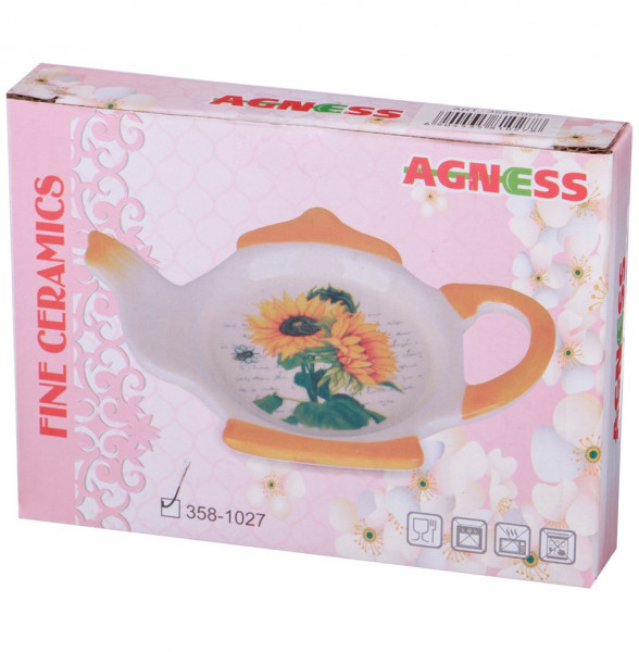 Подставка для чайного пакетика 13 х 9 х 2 см  Agness &quot;Лавандовая весна&quot; / 199888
