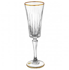 Бокалы для шампанского 210 мл 6 шт  RCR Cristalleria Italiana SpA "Таймлесс /Отводка золото" / 247575
