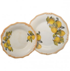 Набор тарелок 2 предмета (24, 25 см)  Ceramica Cuore "Лимоны"  / 226239