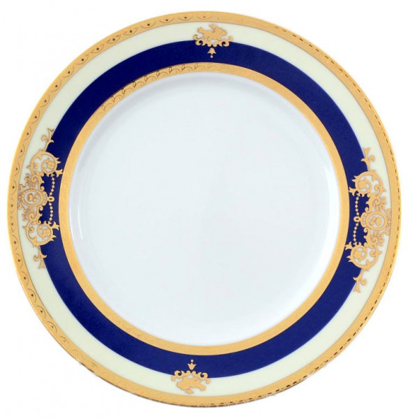 Набор тарелок 19 см 6 шт  Thun &quot;Яна /Синяя полоса с золотым вензелем&quot; / 056380