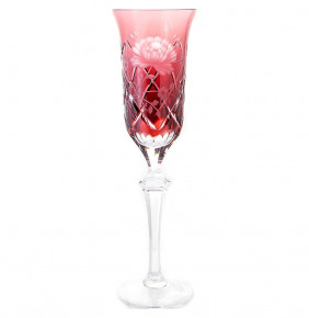 Бокалы для шампанского 225 мл 6 шт  Arnstadt Kristall "Роза /Рубин" / 155456