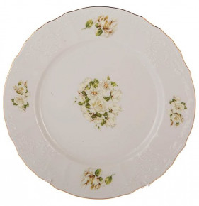 Набор тарелок 25 см 6 шт  Thun "Бернадотт /Белые розы /золото" / 166545
