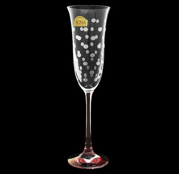 Бокалы для шампанского 160 мл 6 шт  Rona &quot;Флора /Розовый в горошек&quot; / 044068