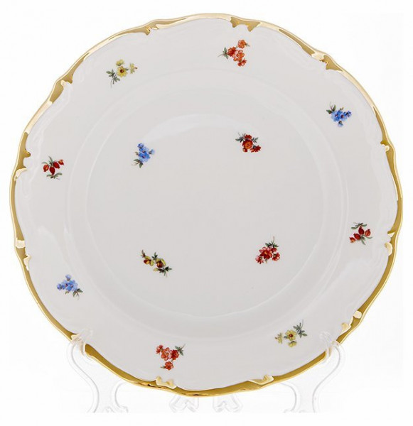 Набор тарелок 24 см 6 шт  Bavarian Porcelain &quot;Мария-Тереза /Мелкие цветы /Отводка золото&quot; / 097264