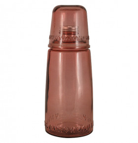 Бутылка для воды 1 л со стаканом на 220 мл розовая  SAN MIGUEL "Natural  Water" / 292081
