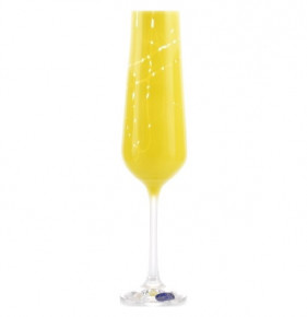 Бокалы для шампанского 200 мл 6 шт  Crystalex CZ s.r.o. "Сандра /Жёлтые" / 146888