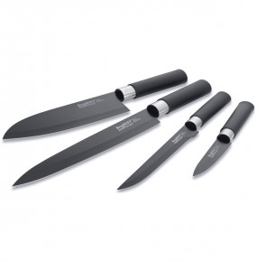 Набор кухонных ножей 4 предмета с керамическим покрытием чёрные  Berghoff "BergHOFF" / 162540