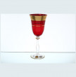 Бокалы для красного вина 250 мл 6 шт красные  Star Crystal &quot;Анжела /Матовая полоса /золото&quot; / 133066