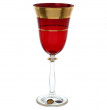 Бокалы для красного вина 250 мл 6 шт красные  Star Crystal &quot;Анжела /Матовая полоса /золото&quot; / 133066
