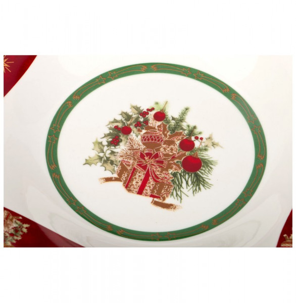 Блюдо 26 х 26 х 4 см квадратное красное  LEFARD &quot;Christmas Collection /Подарок&quot; / 192369