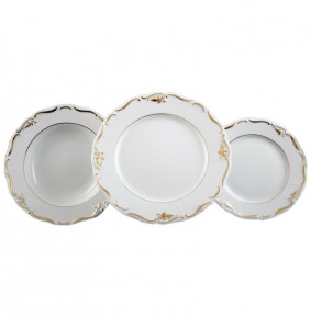 Набор тарелок 18 предметов (19, 23, 25 см)  Thun "Мария-Луиза /С золотом" / 094586