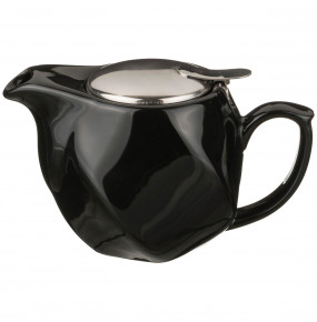 Заварочный чайник 500 мл с металлической крышкой чёрный / 228647