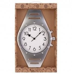 Часы настенные 41 х 26,5 х 5 см кварцевые серебро  LEFARD "WATCH" / 188035