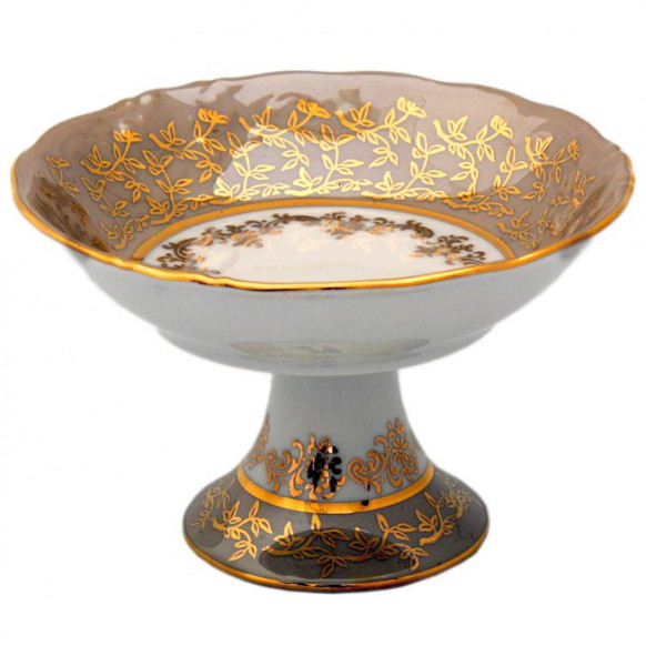 Салатник 13 см н/н  Bavarian Porcelain &quot;Мария-Тереза /Бежевая /Золотые листики&quot; / 091472